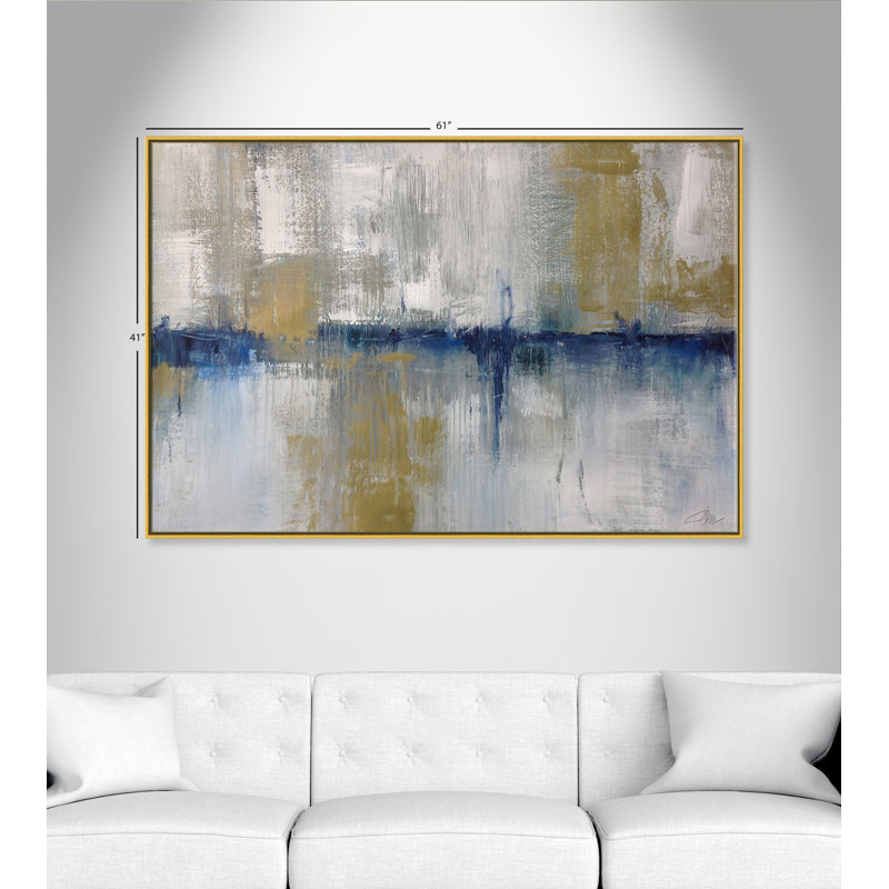 Horizon dans la brume - reproduction d'art sur toile, H 41 po x l 61 po x P 2 po, Or