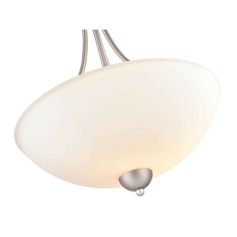 Luminaire suspendu bol unique à 1 lumière Ghazanfar, Nickel satiné