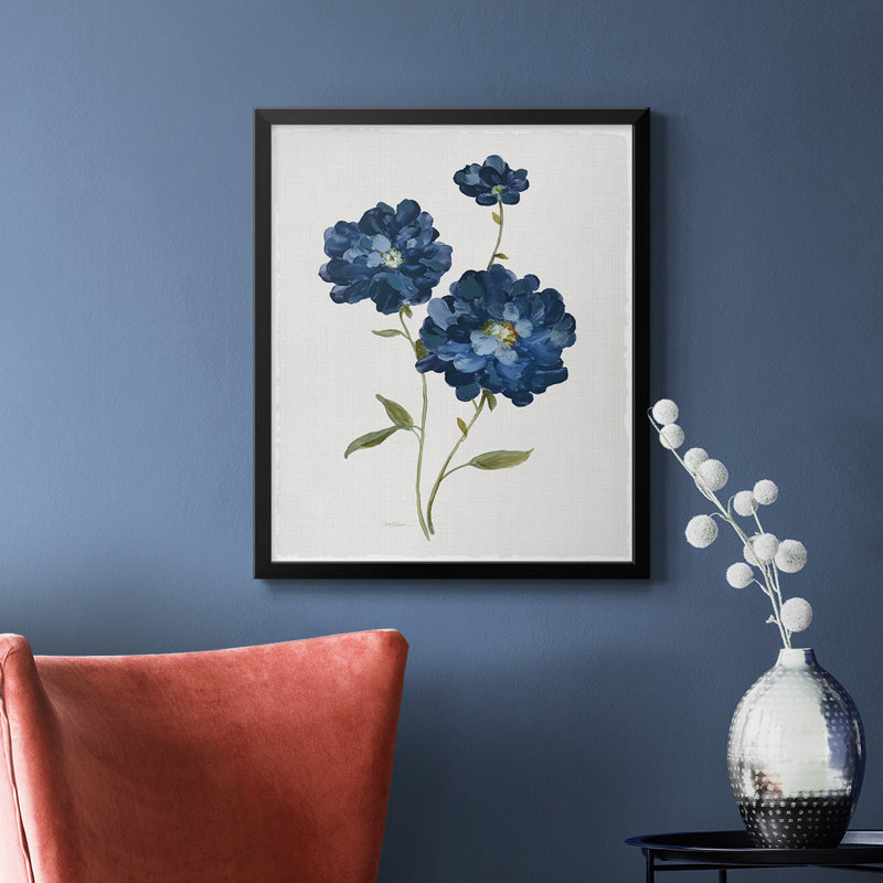 Toile encadrée de qualité supérieure Blue Mums - prête à être accrochée, H 24 po x l 20 po, Noir