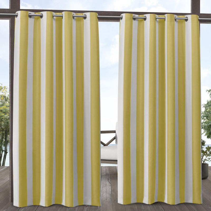 Panneau de rideau simple semi-diaphane avec œillets Kristen, Bain de soleil, L 54 po x L 108 po