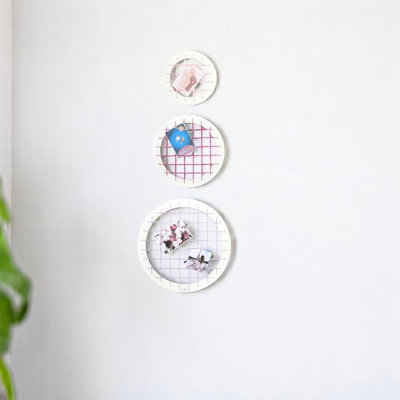Décoration murale ovale en bois massif avec panneau mémoire de couleur rose, 3 tailles différentes pour la chambre à coucher du salon
