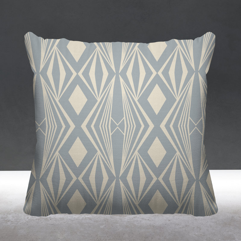 Coussin décoratif intérieur / extérieur Dean Minimalist Tribal Abstract, L 17 po x H 17 po, gris