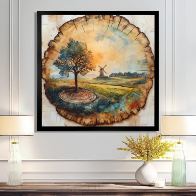 Doughlin Large Windmills Into A Summer Field Landscape - Moulins à vent, art mural