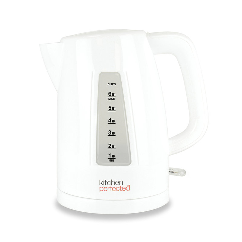 Kitchen Perfected 1.7L Plastic Electric Tea Kettle, White