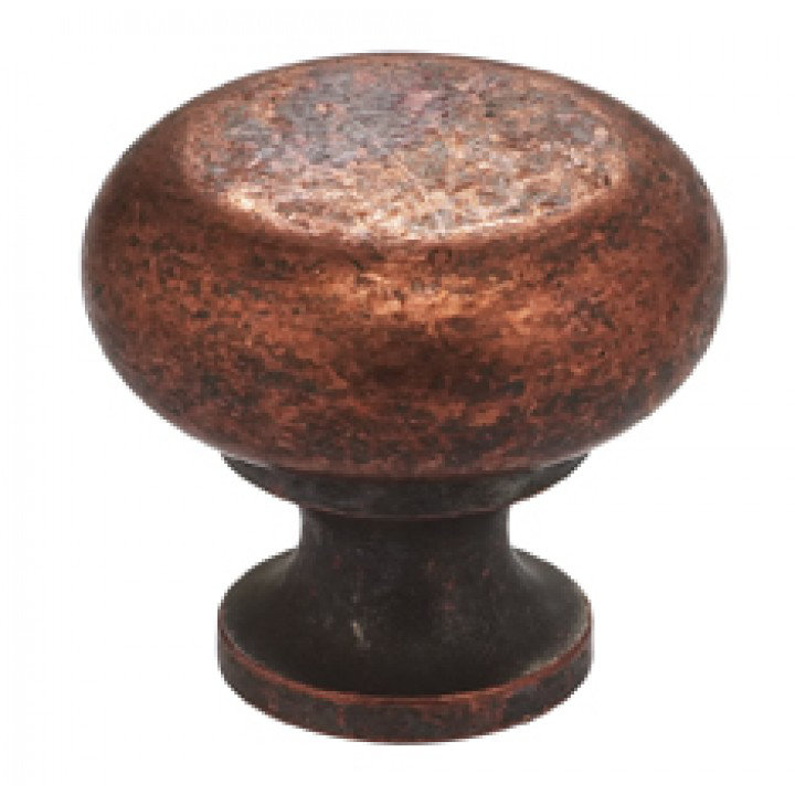Vintage Mushroom Knob, Vintage Iron, 1.23" H x 1.23" W x 0.88" D