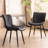 Heitger Leather Upholstered Side Chairs Modern Dining Chairs with Metal Legs, Dining Room Chair-1869799182
