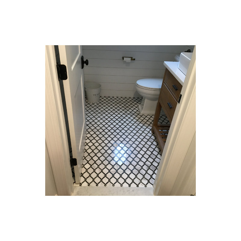 Santorini 2" x 3" Marble Novelty Mosaic Wall Tile, Carrara White/ Carrara Gray