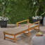 Chaise longue en bois et osier Hampton