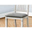 De 2 chaises de salle à manger, 38 po de hauteur, revêtement en tissu gris, finition antique, pour la cuisine et la salle à manger, pieds en bois massif, rembourrage en mousse, conception transitionnelle, siège rembourré, chaise
