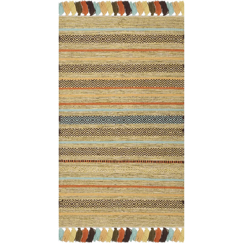 Montauk Hand Woven Cotton Striped Rug, Runner 2'3" x 8'