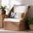 Bali & Pari Derris Bohemian Peanut Brown Braided Rattan Arm Chair
