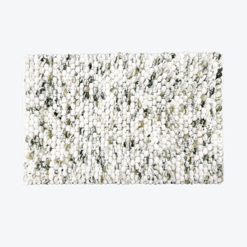 Rozelia Cotton Blend Non-Slip Bath Mat, Green
