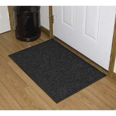 Polynib Solid Indoor Only Door Mat Symple Stuff Color: Charcoal, Mat Size: Rectangle 4' x 8