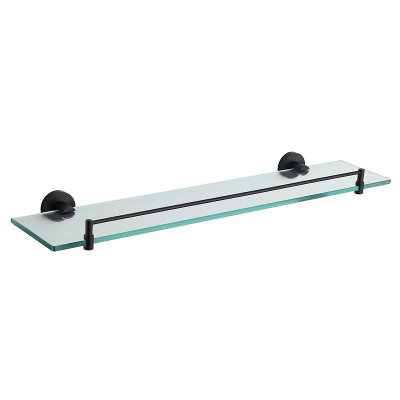 Abhainn Glass Bracket Shelf, Black