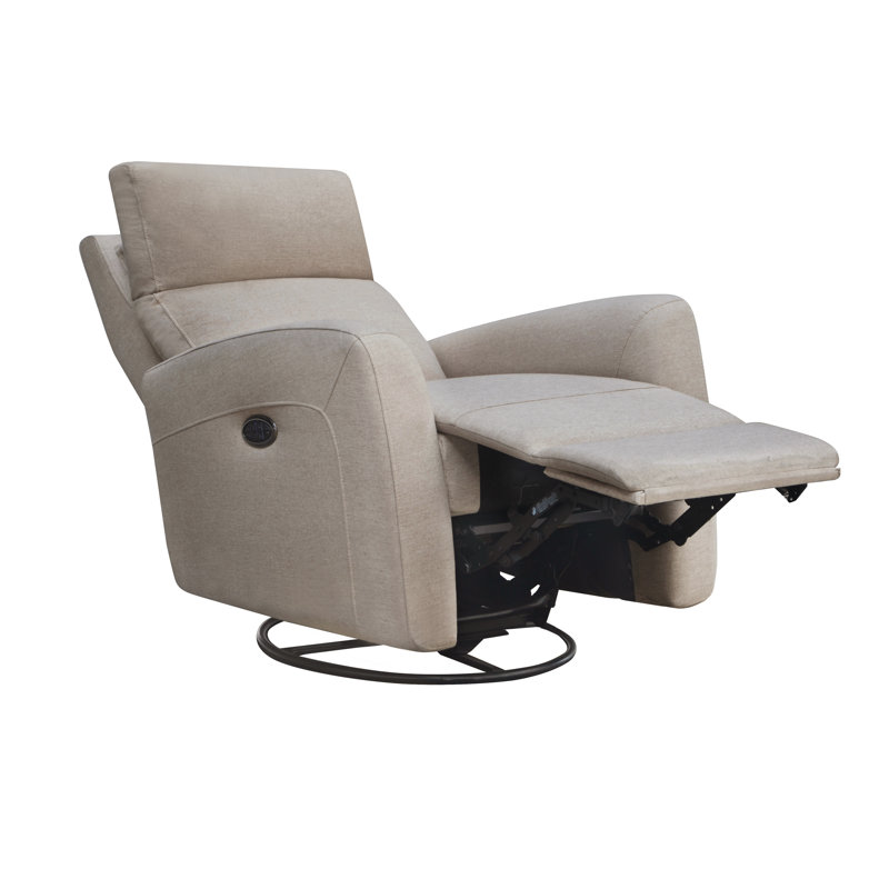 Upholstered Swivel Reclining Glider, Camel