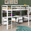Ensemble de lit mezzanine double, bureau, armoires, tiroirs, plateau de chevet et port de charge électrique