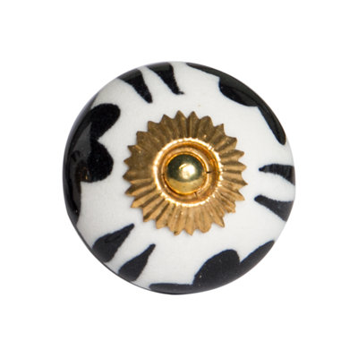 1.5" X 1.5" X 1.5" White, Black And Yellow - Knobs 12-Pack
