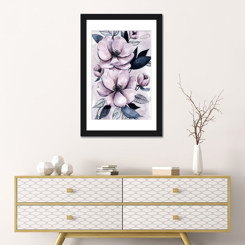 « lavande burst i », impression sur toile, Papier d'art encadré noir, H 24 po x l 16 po x P 1 po, Blanc
