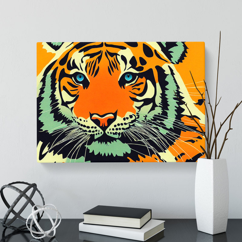 Modern Tiger Art Abstract - Wrapped Canvas, 50cm H x 76cm W x 3cm D