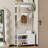 Hall Tree, Coat Rack with 17 Hooks & 2 Drawers, 6 in 1 Design Entryway Bench, Shoe Rack Hanging Rod