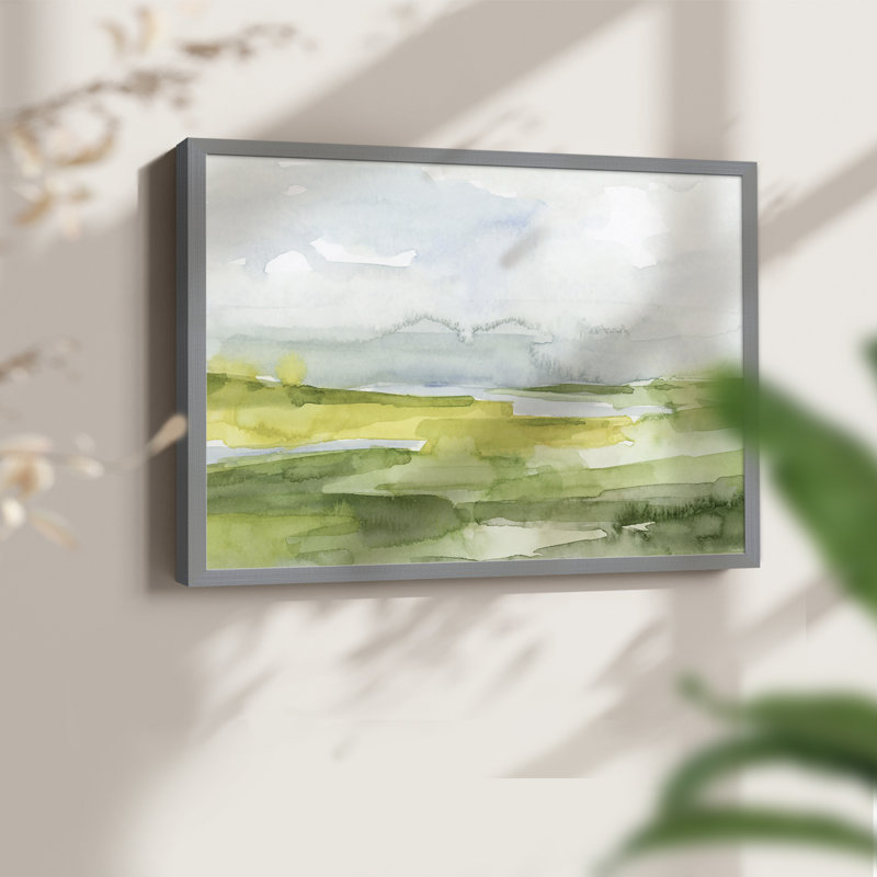 Watery Lowlands II - Reproduction encadrée - Restickable, H 8 po x l 10 po, Gris
