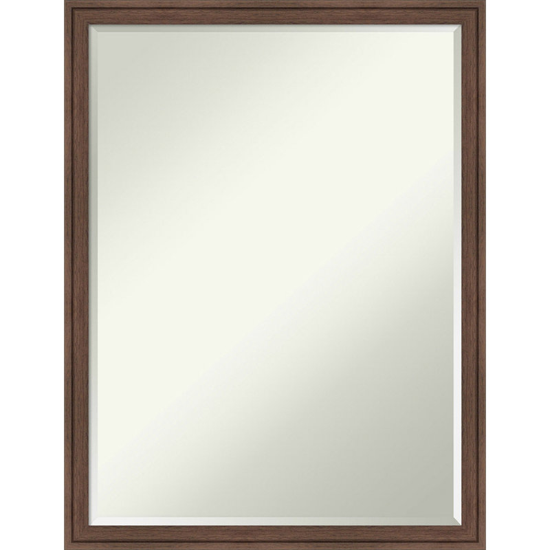 Miglena Rectangle Wall Mirror, 25.75" x 19.75", Brown