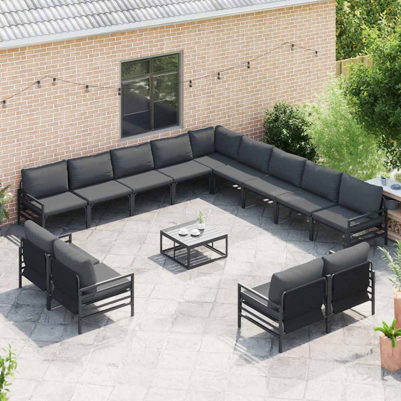 Vidaxl Garden Sofa Set 13 Pcs Anthracite Steel