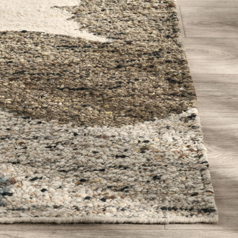 Hesperia 2x3 Hand Woven Wool Fabric Cedar Multi-color Pattern Rug, Rectangle 5' x 8'