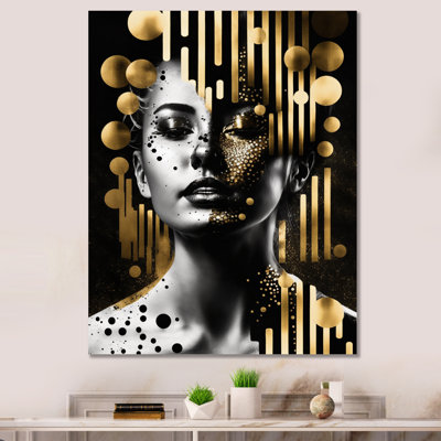 Décoration murale dorée abstraite «Golden Fluidité de la femme»