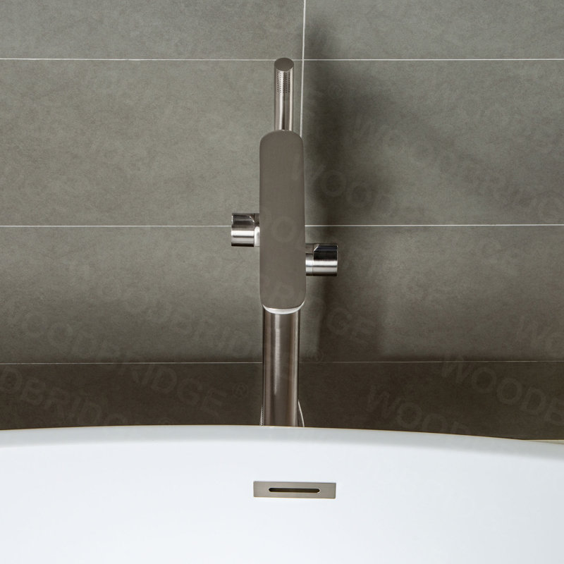 Lumen Freestanding Tub Filler with Diverter, Brushed Nickel