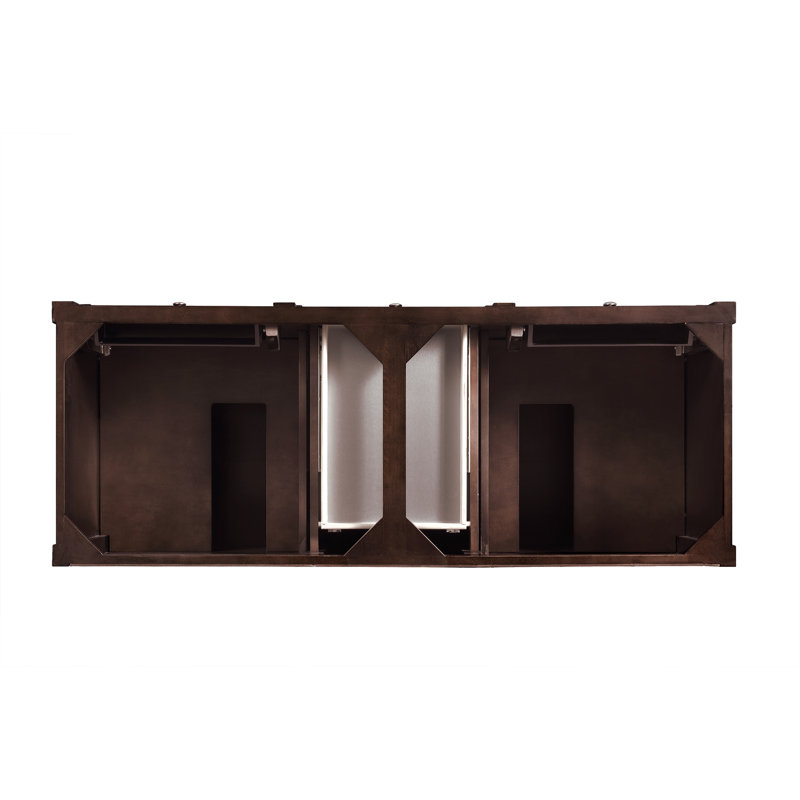 Brittany 60'' W Double Vanity, Burnished Mahogany, Charcoal Soapstone, 8" Widespread