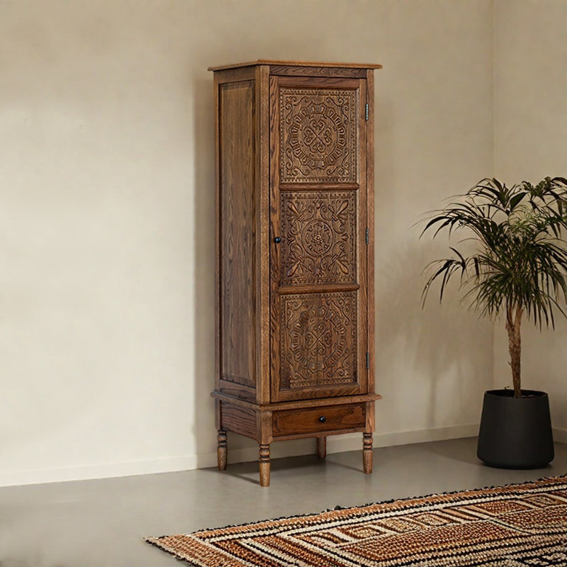 American Style Rustic Carved Bookcase
