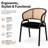 Mid-Century Modern Velvet Dining Chair with Cane Rattan Back, Luxury Boho Accent Chair with Stainless Steel Legs for Kitchen & Bistro-1404574334-1365189869