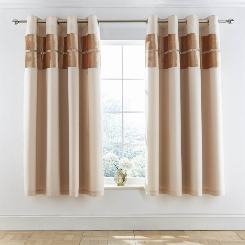Velvet Diamante Glamour Eyelet Room Darkening Curtains