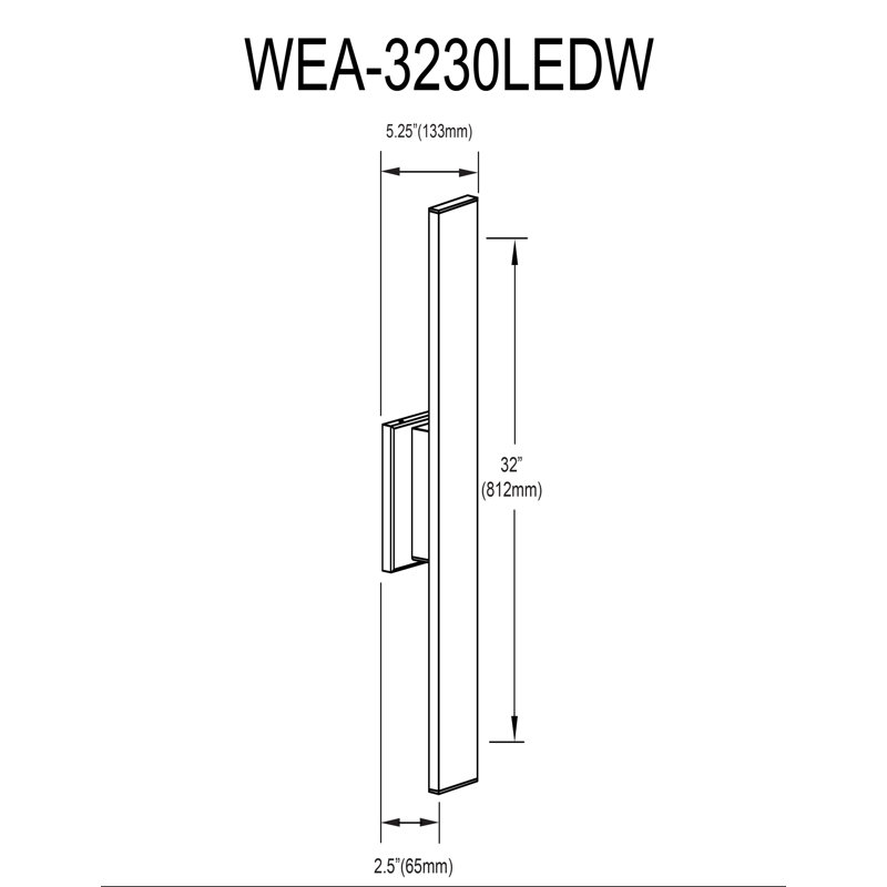Caistor LED Outdoor Wall Sconce - 32" - Matte Black, 32"