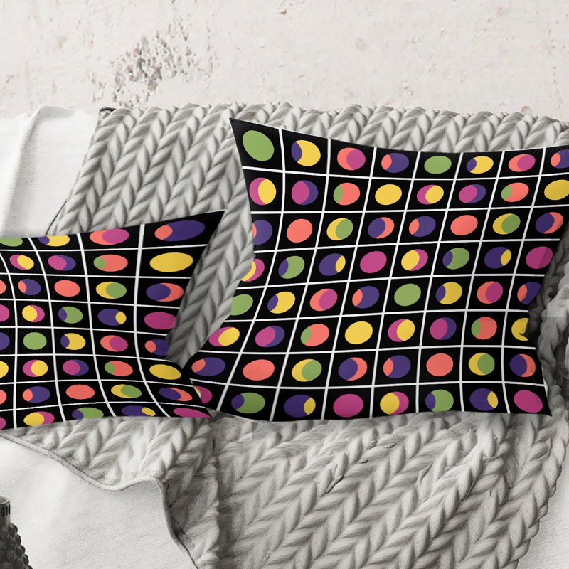 Coussin Retro Retro Circular Moons - Mid-Century, 18 po x 18 po