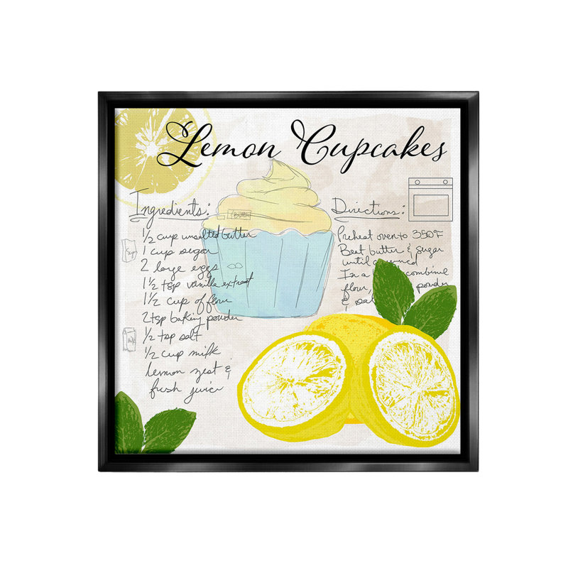 «Lemon Cupcake Recipe» par Daniela Santiago sur, Cadre flottant noir de jais, H 25 po x l 25 po