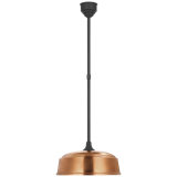 Thomas O'Brien, "Academy Pendant in Matte Black with 16" Soft Copper Rockhouse Shade