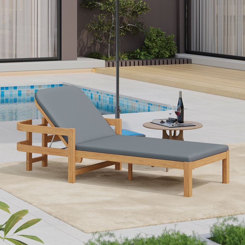 Outdoor Acacia Chaise Lounge