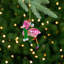 Ornement de Noël 4,25 "flamant rose avec chapeau arc-en-ciel