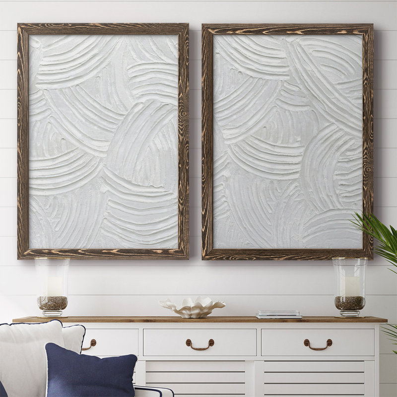 Sandstone Grooves I-Premium, toile tendue avec cadre - prête à être accrochée, H 31,5 po x l 88 po x P 1,5 po, Noyer