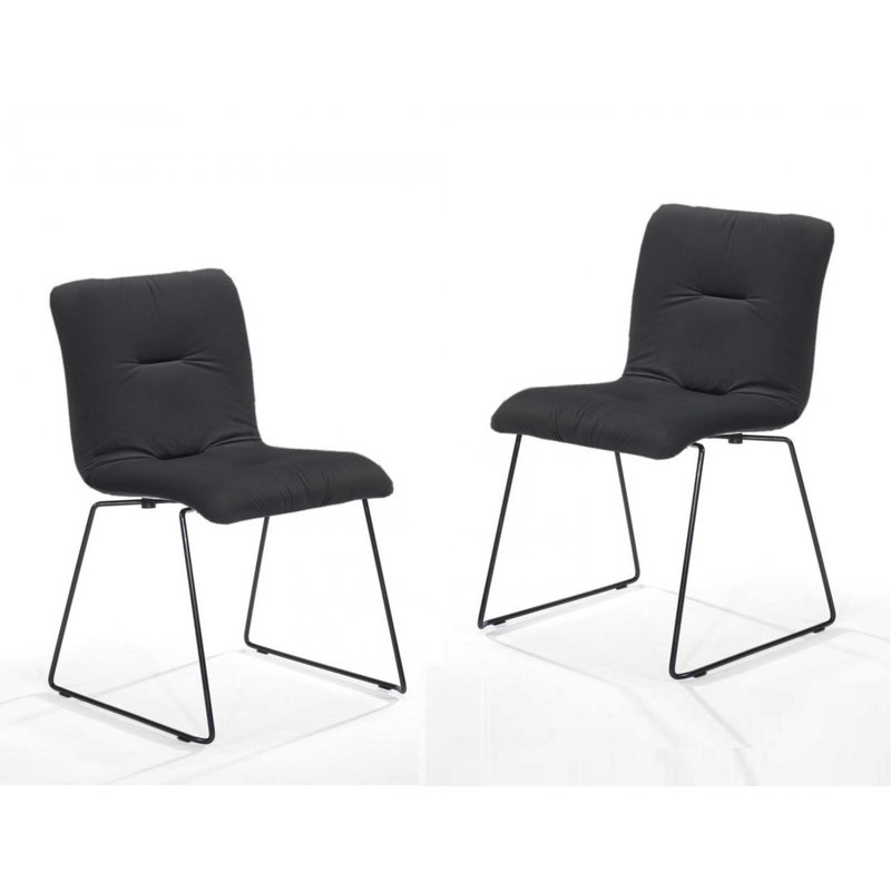 Chaise rembourrée Langridge, Gris foncé