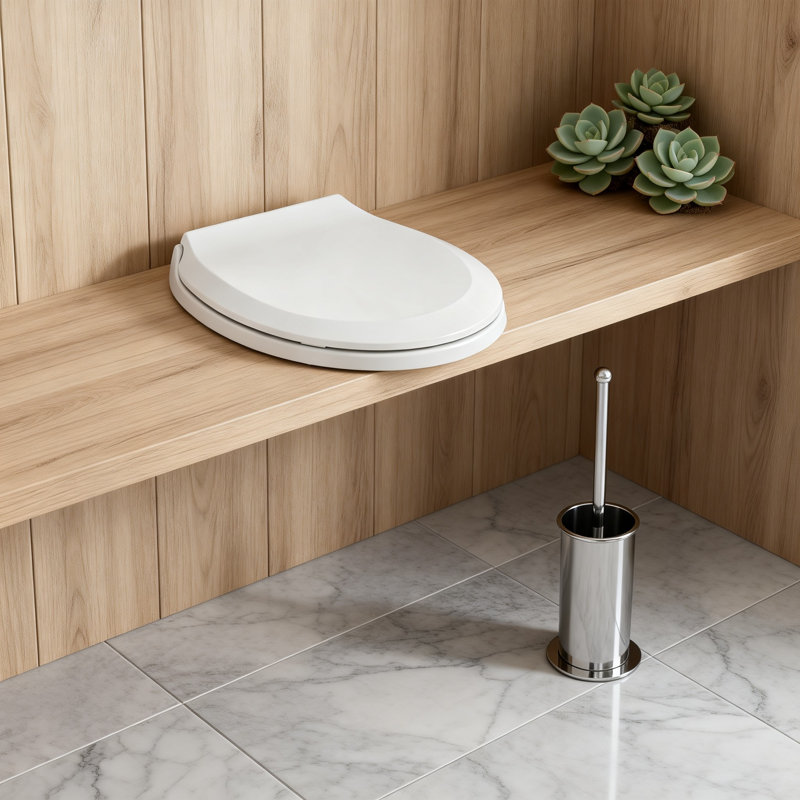 Transitional Slow-Close Round Front Toilet Seat(White/Modern)