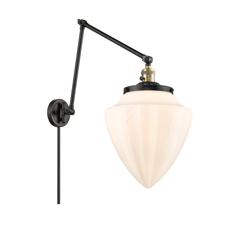Armann Swing Arm Sconce, Black Antique Brass