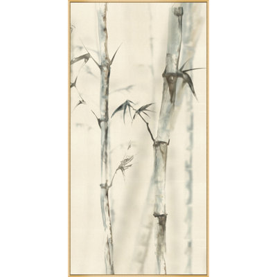 «Bamboo Haze 3» par Lillian August - peinture à cadre flottant sur toile