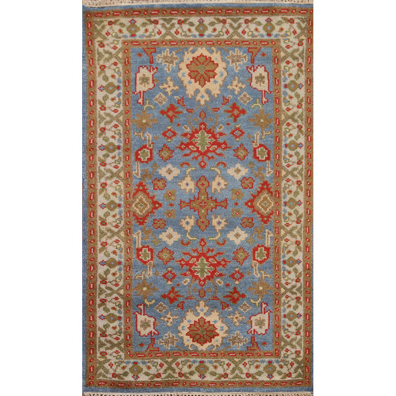 Tapis traditionnel géométrique noué à la main 3 x 5