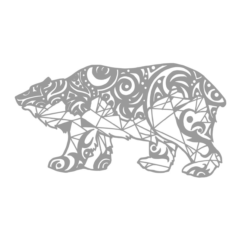 Adhésif décoratif ours polaire, H 38 po x l 72 po, Argent