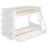 Twin Over Full Bunk Bed With Storage Bookcase, Rattan Guardrail And Light-1023726249