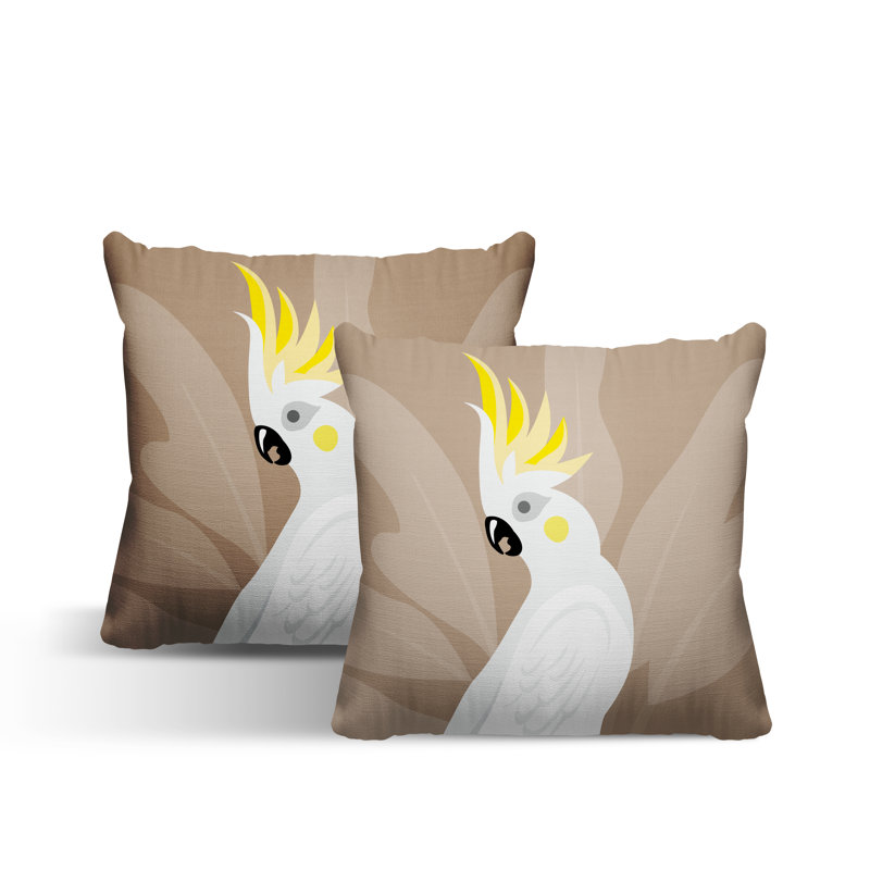 Coussin intérieur / extérieur Catoo Bird, Beige, L 15 po x H 15 po