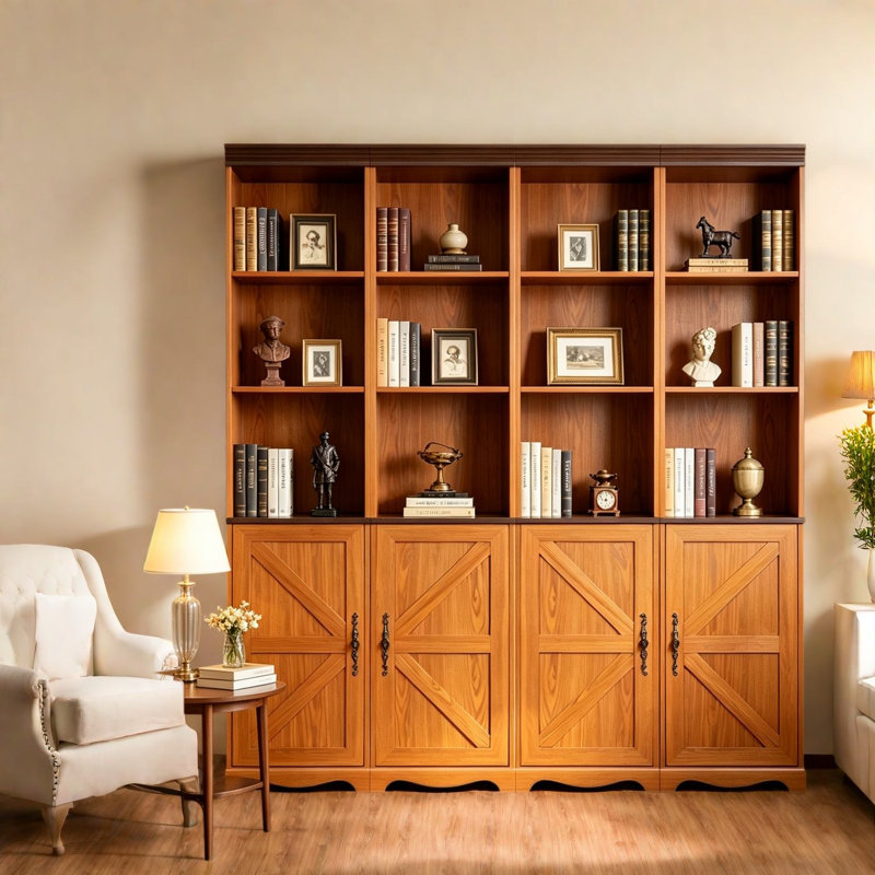 Bibliothèques multifonctionnelles avec rangement, armoire de ferme en bois aggloméré pour la maison